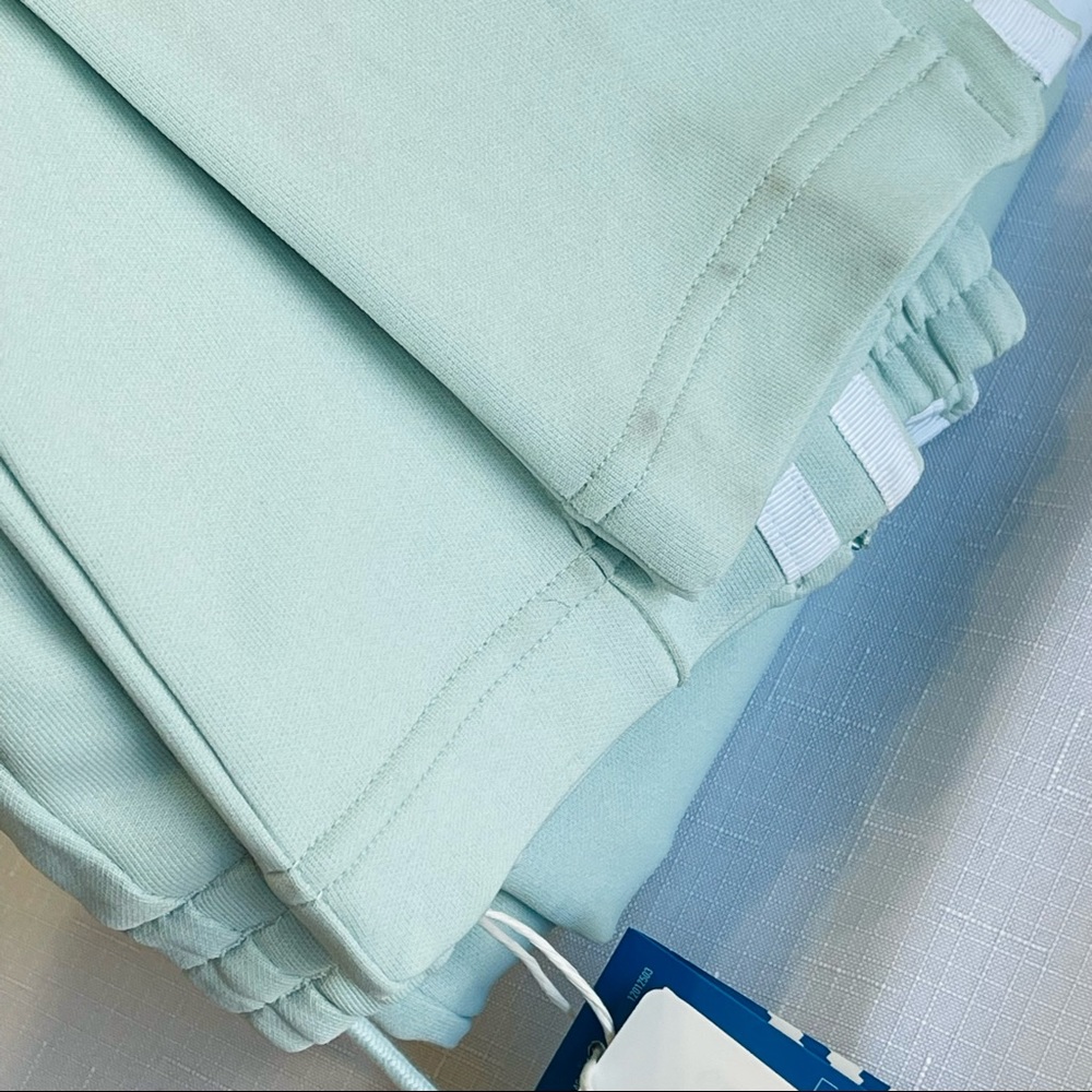 🌟Sold ADIDAS joggers Adidas TRACK PANTS mint green white strips sporty chic ath - Picture 9 of 13